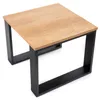 A modern side table with a wooden top and black metal frame, presented on a white background. Anteprima dell’immagine prodotto