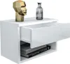 Table de chevet suspendue BANDON – blanc / blanc brillant Voir les images du produit 6