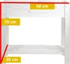 A close-up view of a wooden raised garden bed with dimensions indicated by yellow labels. Produktbild-Vorschau