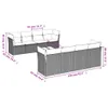 9-tlg. Garten-Sofagarnitur mit Kissen Schwarz Poly Rattan Produktbild-Vorschau 3