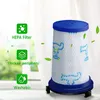 A vacuum cleaner filter with marketing text and icons. Produktbild-Vorschau