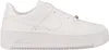 A single white Nike Air Force 1 Sage Low sneaker is shown from a side-angle on a white background.