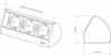 Technical drawing of a power strip with dimensions. Produktbild-Vorschau