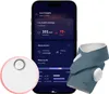 A smartphone displaying health readings and two baby monitoring devices. Produktbild-Vorschau