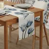 Tischläufer Blaue Blume 33x180cm Waschbare Tischdecke Produktbild-Vorschau 2