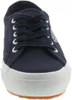 A close-up front view of a navy blue Superga sneaker. Produktbild-Vorschau
