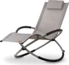 A gray reclining lounge chair with a headrest, shown on a white background. Produktbild-Vorschau