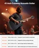 VEVOR Cutway Akustická gitara, 41 palcov, 6-strunová čierna Náhľad obrázku produktu 3