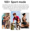 Collage of three people engaged in different sports activities, with text describing the smartwatch's sport modes. Náhled obrázku produktu