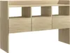 A light brown wooden sideboard with three drawers and three open shelves above. Produktbild-Vorschau