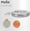 A diagram showing the dimensions of a round magnet, with a comparison to a coin. Anteprima dell’immagine prodotto