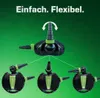 A marketing image showing a pond pump with different configurations and text. Produktbild-Vorschau
