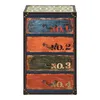 A chest of drawers with four drawers, each labeled with a number and a distressed finish. Anteprima dell’immagine prodotto