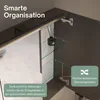 Interior view of a cabinet with glass shelves and lighting. Produktbild-Vorschau