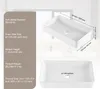 A white ceramic rectangular vessel sink with dimensions and specifications displayed. Anteprima dell’immagine prodotto