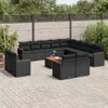 Design 14-tlg. Garten-Sofagarnitur mit Kissen Schwarz Poly Produktbild-Vorschau 1