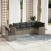 The Living Store 6-tlg. Garten-Sofagarnitur mit Kissen Grau Produktbild-Vorschau 2