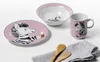 A set of children's tableware featuring a cartoon zebra. Anteprima dell’immagine prodotto