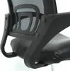 Close-up view of the armrest and backrest of a black office chair. Náhled obrázku produktu