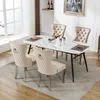A dining room set with a marble-top table and four upholstered chairs. Náhled obrázku produktu