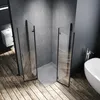 SONNI Noir Paroi de douche 90x90x195cm Porte pliante Porte Voir les images du produit 2