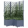 vidaXL Pflanzkübel mit Rankgitter Dunkelgrau 80x80x136 cm Produktbild-Vorschau 4