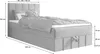 A diagram of a bed with dimensions indicated by lines and text. Produktbild-Vorschau