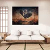 Leinwandbild Kranich Orientalisch 100x70 Feeby Blau bild Produktbild-Vorschau 2