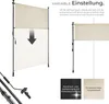 A diagram showing a retractable awning with text explaining its features and materials. Náhled obrázku produktu