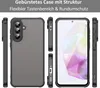 Multiple views of a smartphone case, including front, back, and side profiles, along with a close-up of the phone screen inside the case. Produktbild-Vorschau