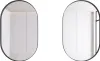 Two oval mirrors are shown against a white background, reflecting a modern interior with white walls and subtle lighting. Podgląd zdjęcia produktu