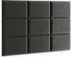 A 3x3 grid of dark gray upholstered wall panels. Anteprima dell’immagine prodotto
