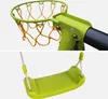 Altalena da giardino con scivolo e canestro, 6 posti, Verde Anteprima dell’immagine prodotto 6