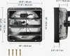 Diagrams showing the dimensions of an exhaust fan, with a front view and a side view. Podgląd zdjęcia produktu