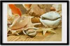 Bild 60x40 MDF-Rahmen, Wandkunst Muscheln auf Holz Produktbild-Vorschau 1