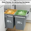 HOMCOM Abfallsammler Ausziehbar mit 2 x 20L herausnehmbaren Produktbild-Vorschau 5