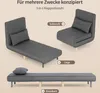A collage showing a convertible sofa in three different configurations: as a chaise lounge, as an upright chair, and as a flat bed. Anteprima dell’immagine prodotto