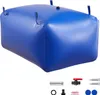 A blue, rectangular, inflatable water storage tank with various accessories laid out below it on a white background. Náhled obrázku produktu