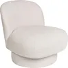 A cream-colored bouclé fabric swivel chair with no armrests is shown against a white background. Náhled obrázku produktu