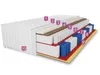 A cutaway diagram of a mattress showing its internal layers and construction. Produktbild-Vorschau