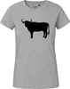 Huuraa Damen T-Shirt Stier Bulle Silhouette XS Sport Grey Produktbild-Vorschau 2
