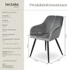 tectake® Jídelní židle Marilyn čalouněná, sametový vzhled Náhled obrázku produktu 7
