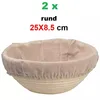Gärkorb Set 2er – Rattan Brotgärkörbchen rund & oval mit Produktbild-Vorschau 2