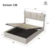 ProximaX  Stauraumbett 160x200 Beige Leinen mit Hydraulik, Produktbild-Vorschau 3