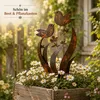 Gartenstecker Metall mit Vogel & Wildblumen, wetterfest Produktbild-Vorschau 7