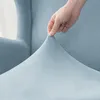 Elastischer Velours-Sesselbezug für Ohrensessel in Hellblau Produktbild-Vorschau 3