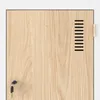 A close-up view of a wooden locker door with a key and ventilation slots. Anteprima dell’immagine prodotto