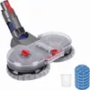 A close-up product shot of a vacuum cleaner attachment with cleaning pads and a measuring cup. Produktbild-Vorschau