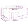 A line drawing diagram of a couch table with dimensions indicated by text and lines. Produktbild-Vorschau