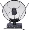A black indoor TV antenna with two extendable rods, mounted on a black base with various ports and symbols. Náhľad obrázku produktu